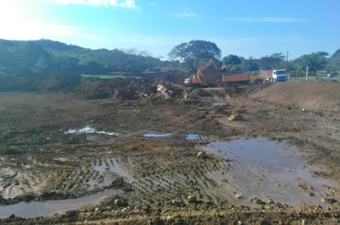 Big Pond undergoing drainage improvement 