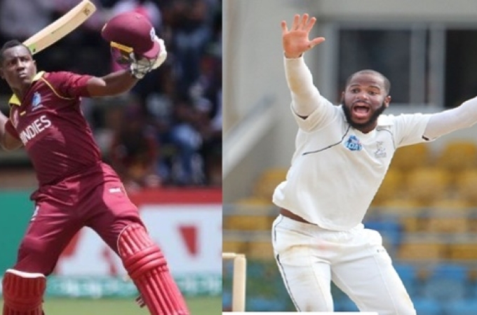 Jamaicans Rovman Powell (left) and John Campbell among those centrally contracted