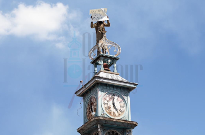 Man staged protest atop Old Harbour Clock