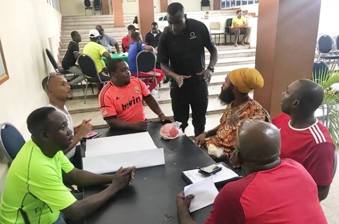 National head coach Theodore Whitmore was one of the presenters (Photo: Contributed)