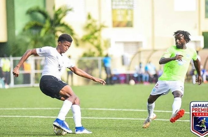Cavaliers FC versus Waterhouse FC contesting the Jamaica Premier League final (Photo Credit: JFPL)