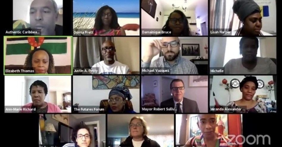 Members of the Caribbean American group meeting via Zoom