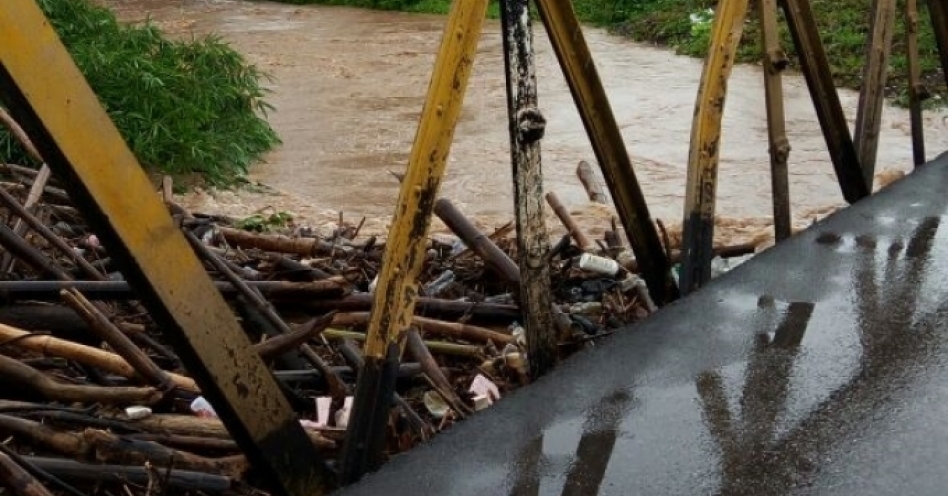 The Coburn Gully in spate. (OH News File Photo)