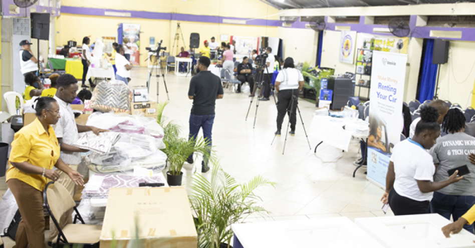 A wide-angled view of the inaugural Old Harbour News Expo at the Lions Civic Centre on November 28, 2024. (OH News Photo)