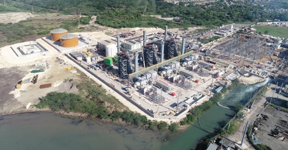 A bird's eye view of the new 194MW natural gas plant at Old Harbour Bay, St Catherine