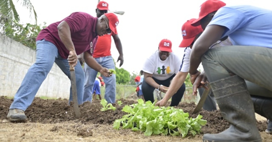 Team members from Hi-Pro and SALISES at the Rio Cobre Juvenile Centre in St Catherine on Labour Day