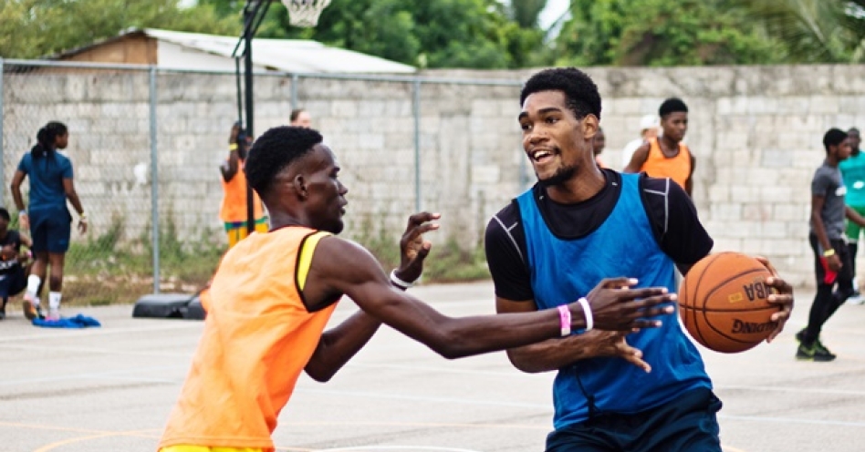 Lushane Wilson (right) at the Old Harbour Church of Christ Summer Camp (Photo: Avery Benter)
