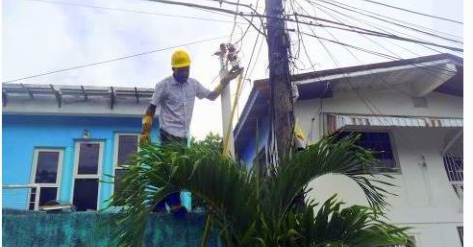 A JPS team discovers an illegal connection at a premises in rural Jamaica, (Image Source: JPS)