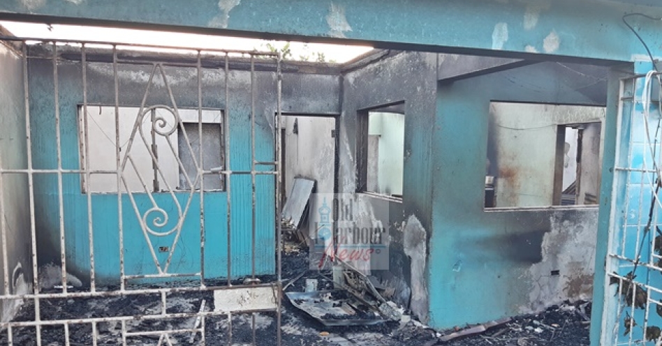 This five bedroom house located in Marlie Mount was destroyed by fire today. (OH News Photo)