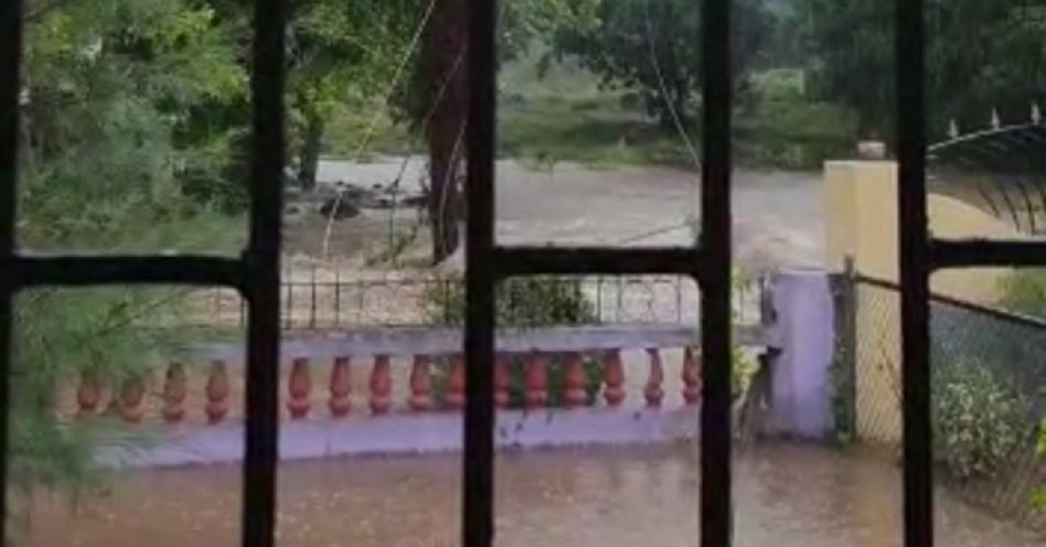 A view from Antonett Green's house during Sunday heavy rains