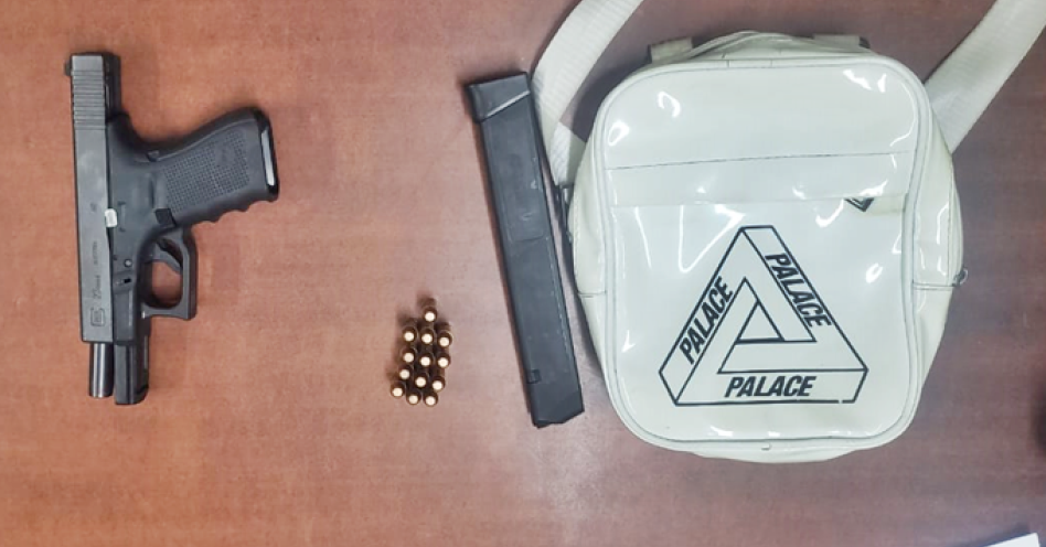 This Glock-40 pistol and magazine containing 13 rounds was retrieved by the police after the pillion escaped.
