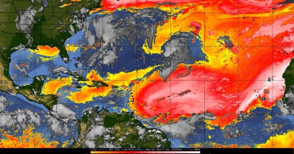 Jamaican’s should brace for warmer days with poor air quality over the next several days as a surge of Saharan dust from the Sahara Desert rushes toward the Caribbean. (Image Source: Jamaica Weather)